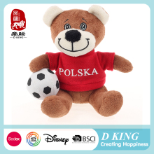 Wholesale Personalized Sitting Bear Sports T-shirt Stuffed Teddy Bear