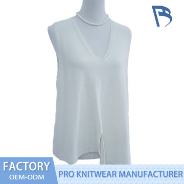 White Knit Vest for Casual Wear