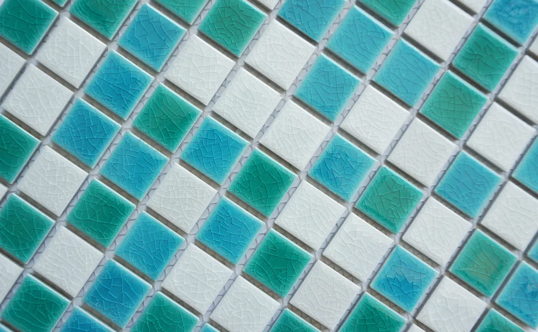 Crackle Glaze Porcelain 6mm Pool Mosaic Tile Porcelain