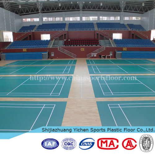 badminton court flooring with marking lines