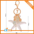 Atacado moda colorida Starfish charme Metal chaveiro para Unisex