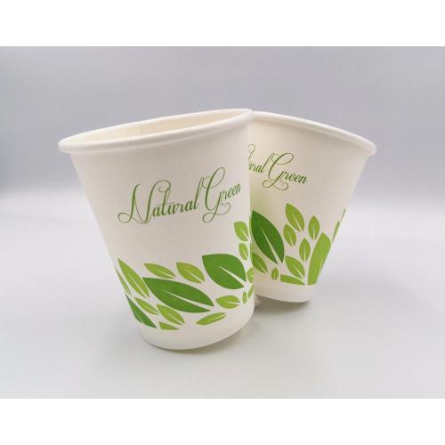 Taza de papel de café 100% biodegradable desechable, 8 oz