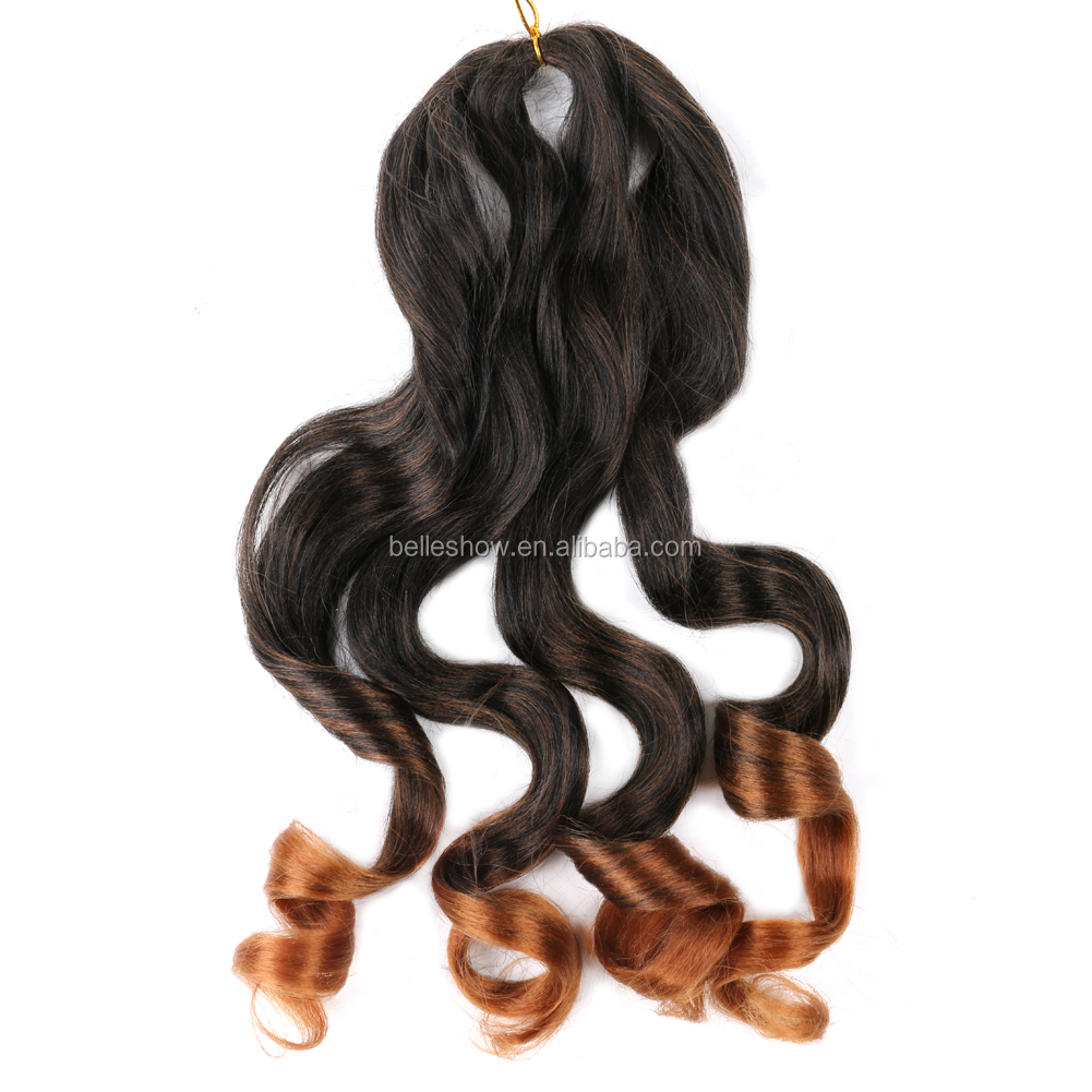 Hot sell  Synthetic deep hair bulk crochet curl  braids 150g spiral curly hair french curl synthetic wavy braiding hair