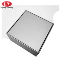 Silver square packaging key box with black insert