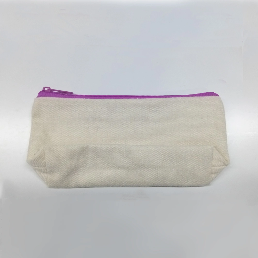 Custom Printed Cheap Eco-Friendly Gots Cotton Bags/Flat Pouch with Zipper