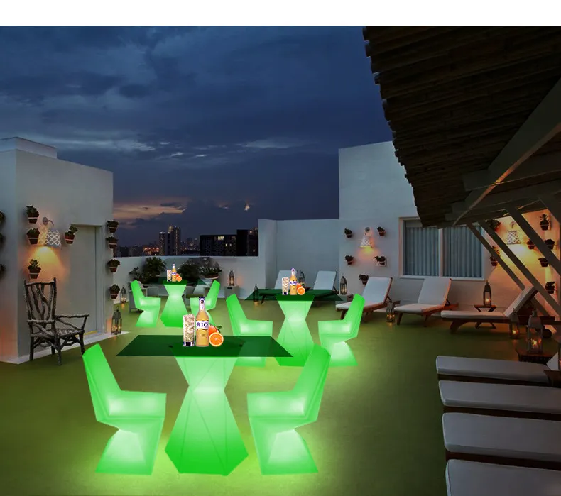Elegant Luminous LED Outdoor Dining Set for Cozy Balconies