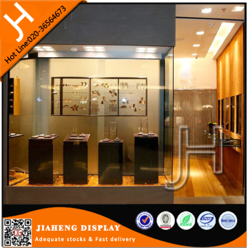 Modern jewelry shop light up glass vitrine display case