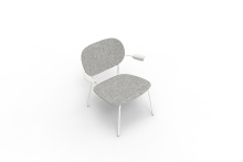 Simple Modern Metal frame Plastic Leisure Armrest Chair