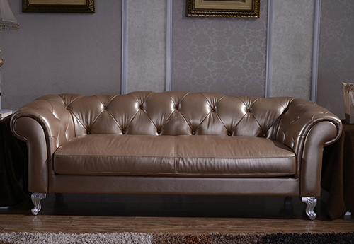 Wooden Leather Sofa Set