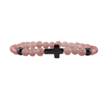 High-Quality Wholesale Cherry Quartz and Hematite Stone Beaded Bracelets