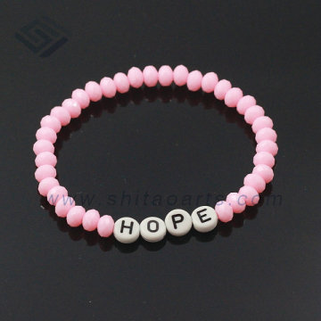 Hot sale custom letter beads bracelet,hope charm pearl bracelet