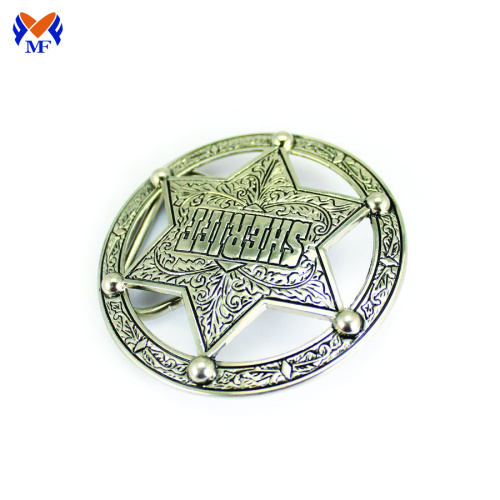 Custom round star belt buckle