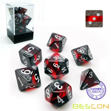 Bescon Mineral Rocks GEM VINES Polyèdrique D&amp;D Dice Set de 7, RPG Jeu de rôle Dice 7pcs Set de RUBY