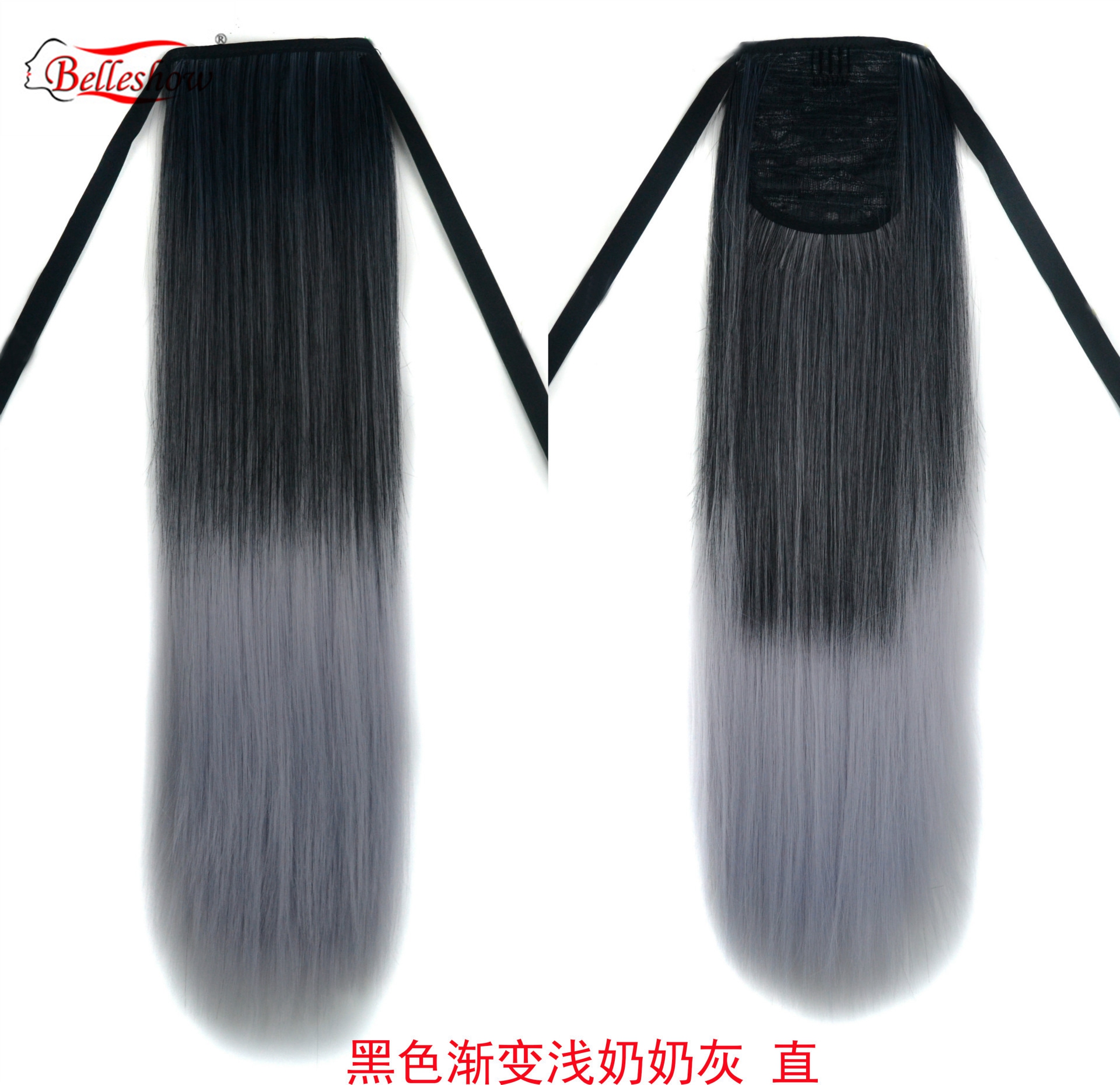Hot sell Drawstring ponytail Synthetic hair Grey Ponytail Clip in ponytail hair pieces hair extension