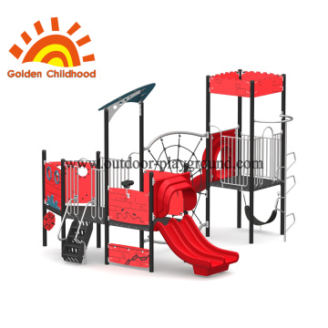 Outdoor Climbing Tower Equipment Red For Children