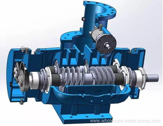 Three screw type transport pump