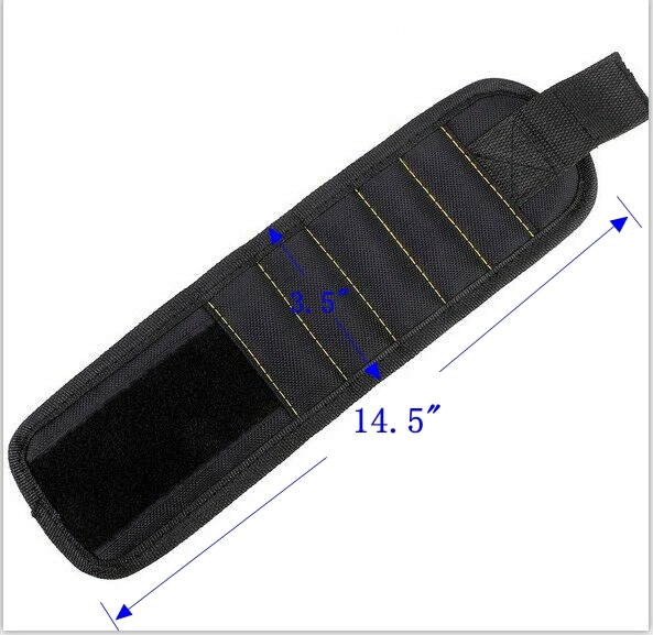 Customized Magnetic Wristband for Holding Tools with 5 Sections 5 Rectangle Magnets