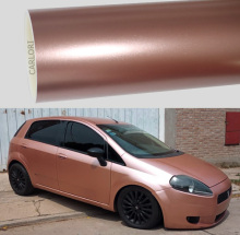 satin metallic rose gold car vinyl wrap