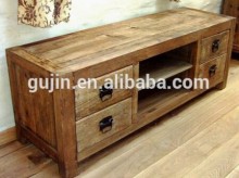 rustic reclaimed old elm entertainment unit