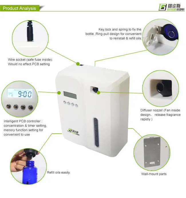 Factory Price Oil Diffuser Scent Marketing Scent Diffuser System with Wall HS-0200