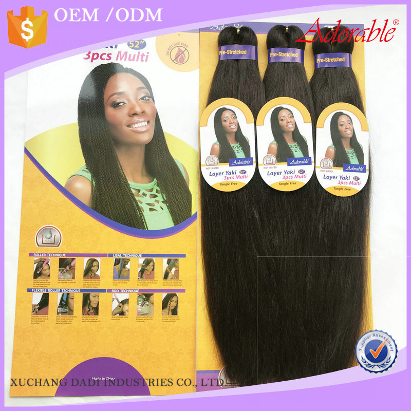 xuchang factory Low Temperature Flame Retardant fiber,hot water set braids,curl,locs,yaki wave synthetic hair weave EZ braids