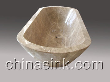 Light Emperador Stone Bathtub