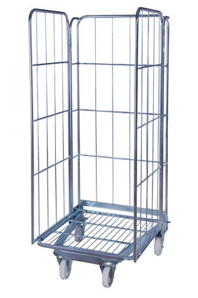 Zinc Plated Folding Supermarket Roll Cages