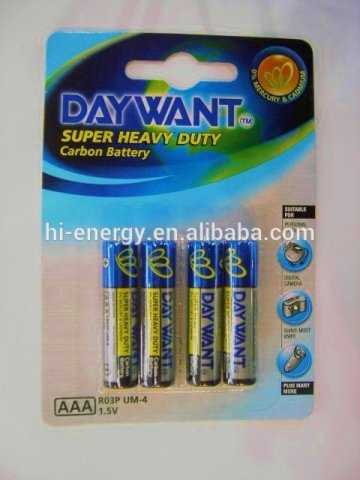 aaa R03P SUM-4 Aluminum Foil Jacket Blister card pack 4B primary & dry batteries