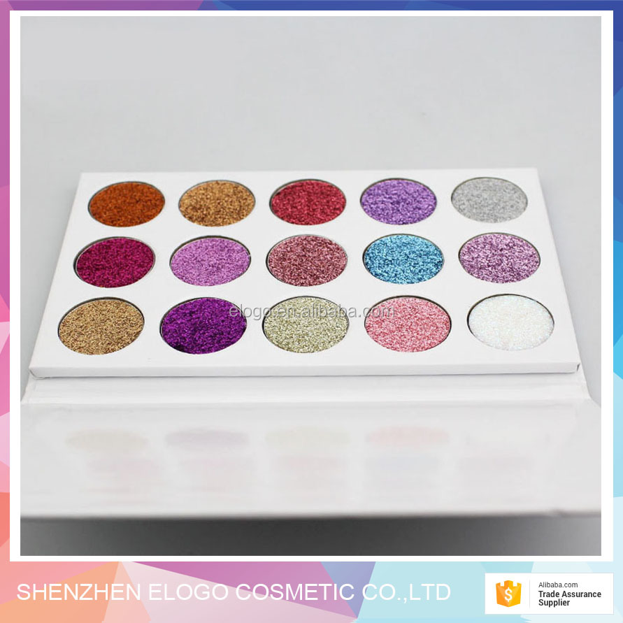 OEM/ODM Glitter Eye shadow Private Label Eyeshadow Palette 15 Colors glitter Eyeshadow Palette