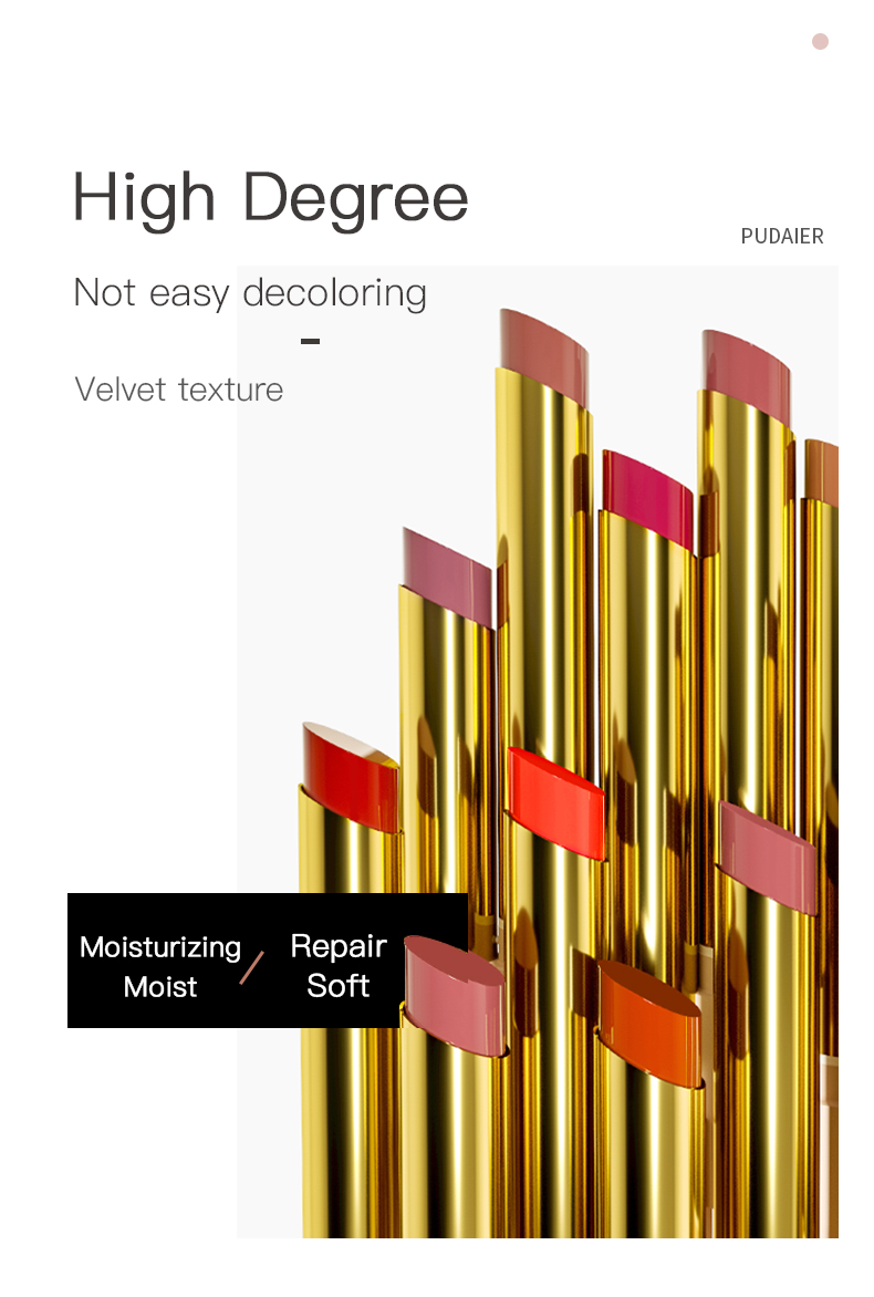 Pudaier New Lipstick Private Label Matte - Tropical Nude Cruelty-Free Nourishing Lipstick in Vibrant Shades