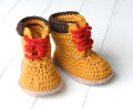 Crochet ที่มีสีสัน Handmade เด็ก Enfant Dollies รองเท้า / รองเท้า