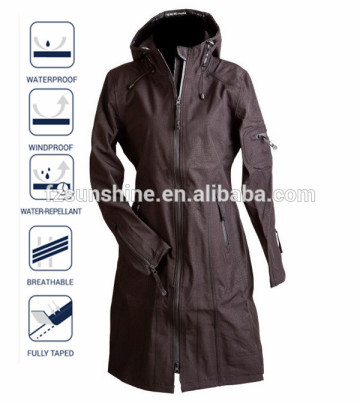 Waterproof Plain Black Windbreaker Jacket for women