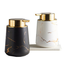 Ceramic Hand Wash Bottle Black White 380 ML Pump Soap Dispenser