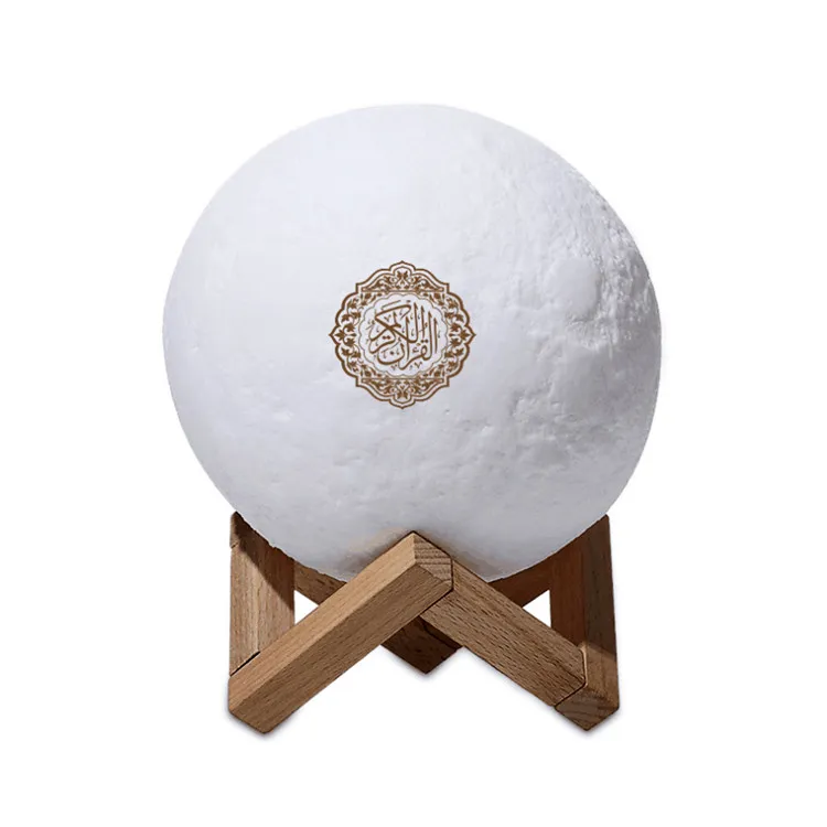 Professional Factory More Colors 3D Night Moon Light Quran Islam Muslim Allah Eid Ramadan Speaker with USB Charge