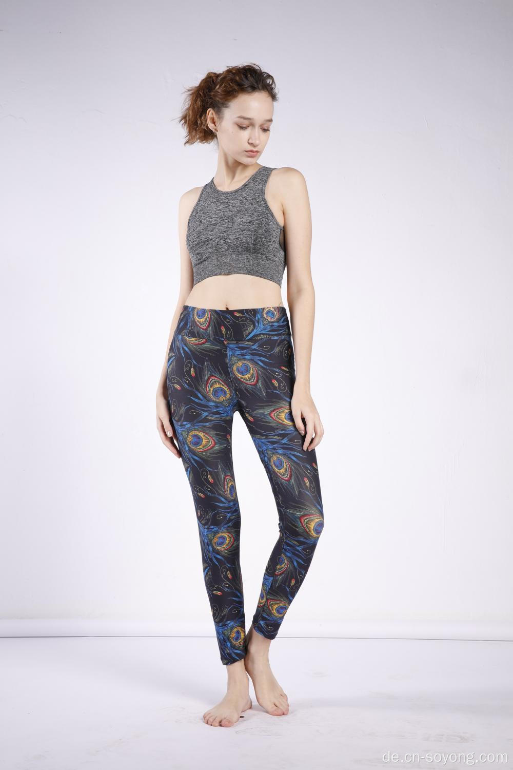 Ladies Beauty Printed High Waist Leggings mit hoher Taille