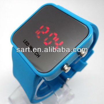 Silicone mirror fashion led bracelet watch