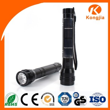 Solar Flashlight Aluminium Led Flashlights with lanyard mini