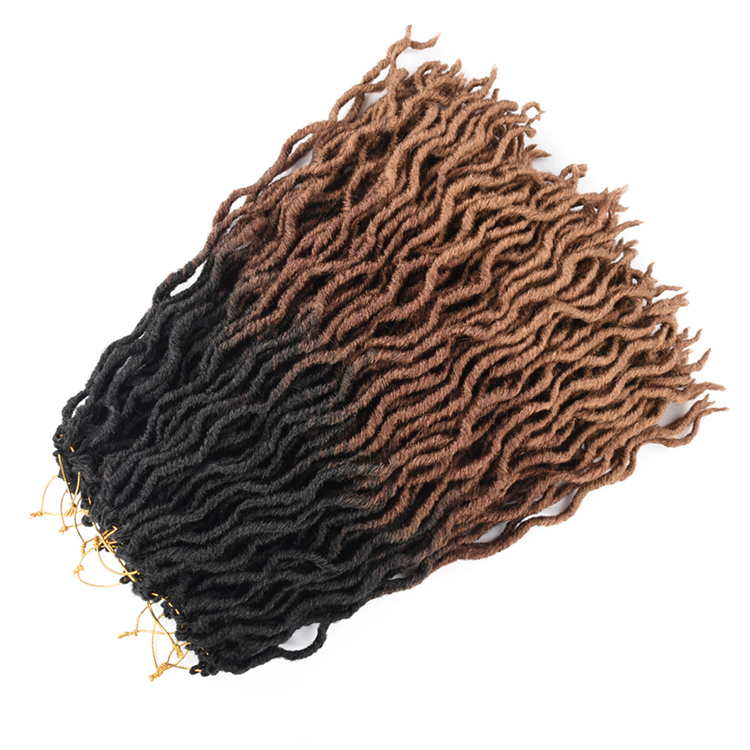 High Temperature Colored Ombre 18 Inch Goddess Faux Locs Locks Dreadlocks Crochet Braids Braid Hair Extension