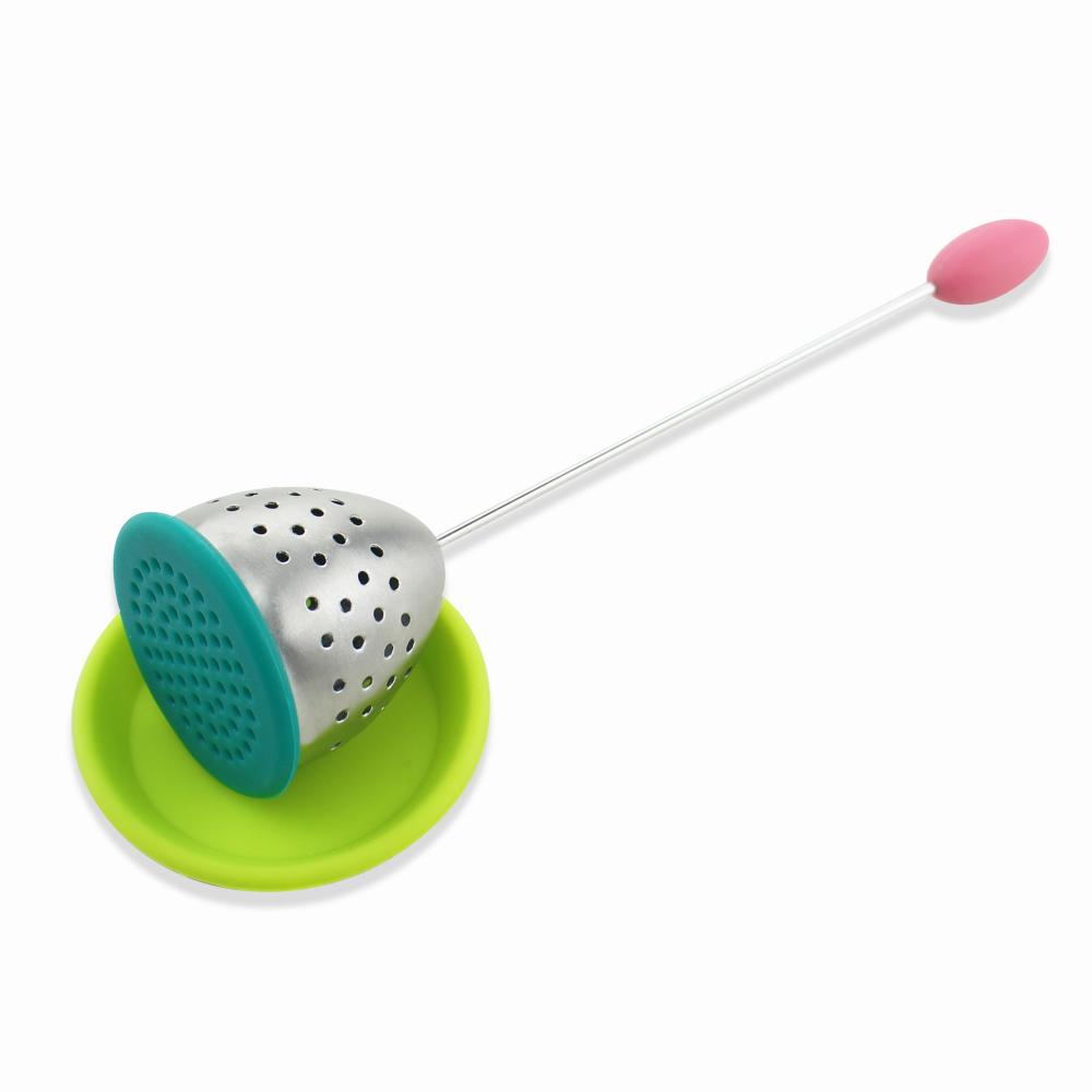 Mesh Silicone Tea Infuser med droppbricka