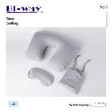 Inflatable Air Neck Pillow and Eye Mask Travel Kit