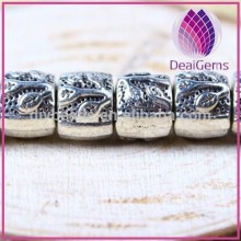 Silver 8x8mm European Murano Alloy Beads for Jewelry