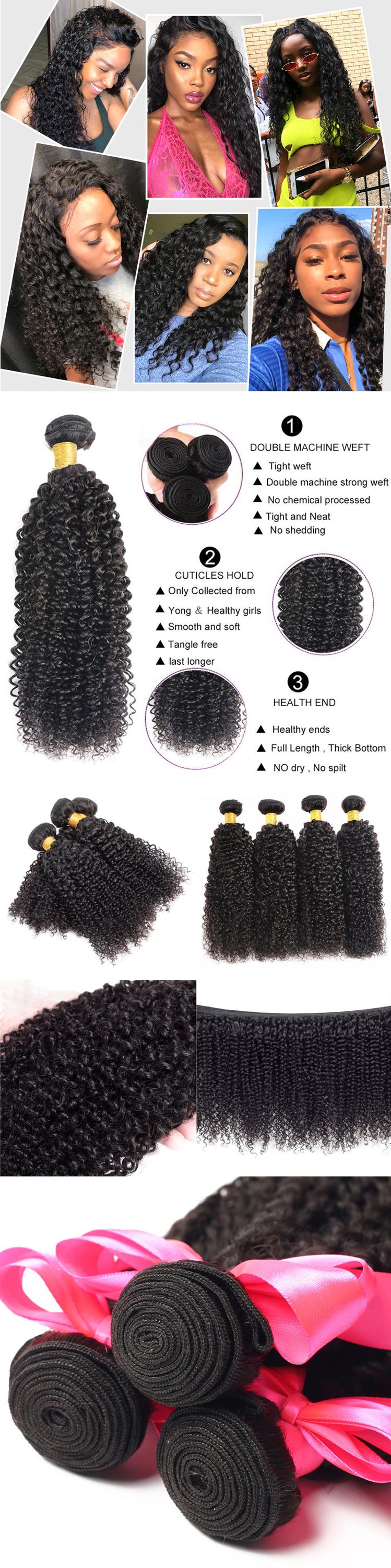 Natural Color 9-10A Grade Raw Remy Hair Extension Cuticle Aligned Human Hair Bundles Curly 8-40Inches Long Virgin Hair