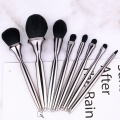 2022 الجملة 8pcs ملونة الفضة بلاستيك مقبض Makeup Brush Kit Oem