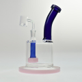 Hög borosilikat Blue Glass Water Pipe Color kan vara Opition Hookah Multi-tube glasvattenrör runt bakvatten