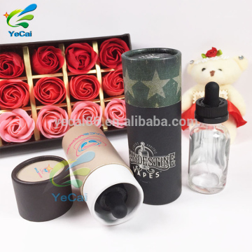 High quality mini black cosmetic packaging paper tube, luxury essential oil packaging tube box