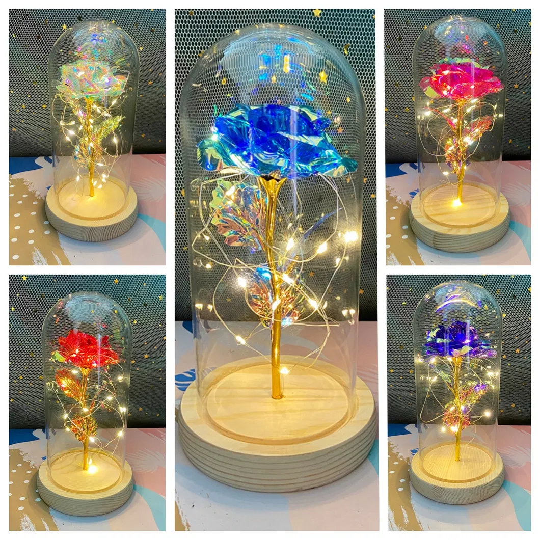 Galaxy Rose for Women, Glass Dome Rainbow Eternal Rose Gift