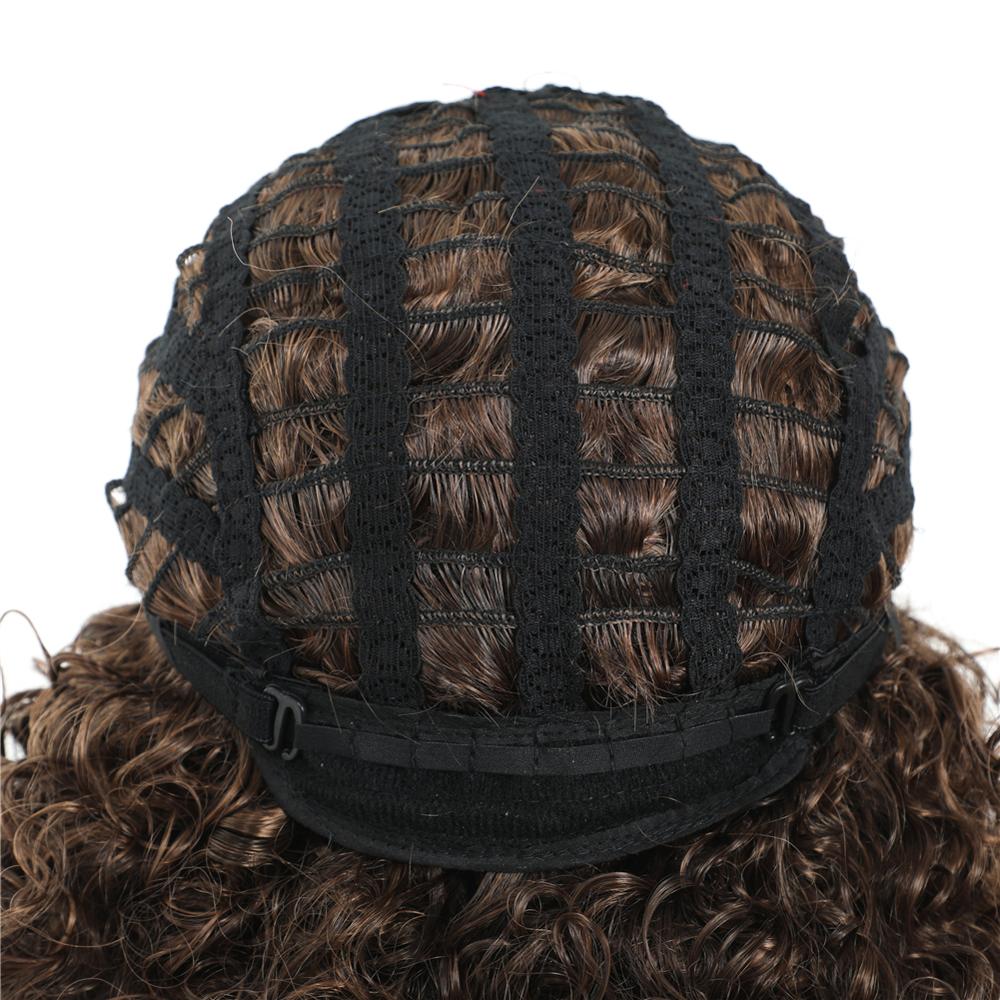 MYZYR own brand synthetic wig   cheap heat resistant high quality synthetic wig20Inch kinky curly synthetic wigLight Brown