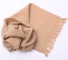 camel wool houndtooth scarf