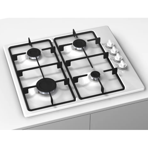 Bosch Gas Hob White on Stainless Steel