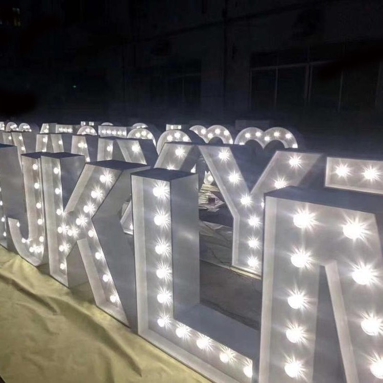 Customized marquee light letters led bulb sign channel letter electronic signs wedding